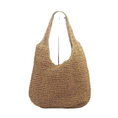 Women's Minimalist Straw Hobo Bag Lightweight Shoulder Woven Bag
