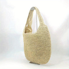 Women's Minimalist Straw Hobo Bag Lightweight Shoulder Woven Bag