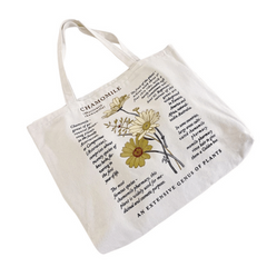 Flower Print Canvas Tote Bag Reusable Grocery Shopping Bag