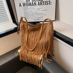 Vintage Minimalist Shoulder Bag Tassel Crossbody Bag Women's All Match Bag