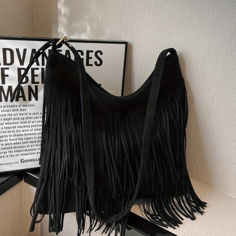 Vintage Minimalist Shoulder Bag Tassel Crossbody Bag Women's All Match Bag