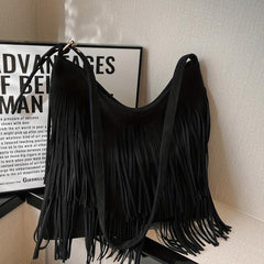 Vintage Minimalist Shoulder Bag Tassel Crossbody Bag Women's All Match Bag