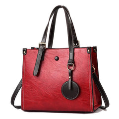 Retro Top Handle Tote Bag Soft Faux Leather Hand Bag Women's Casual Shoulder Bag