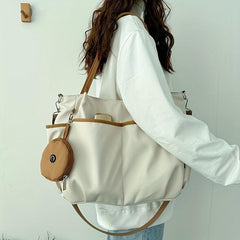 Minimalist Nylon Tote Bag Large Capacity Shoulder Handbag Women's Shopper Bag