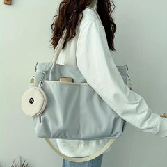 Minimalist Nylon Tote Bag Large Capacity Shoulder Handbag Women's Shopper Bag