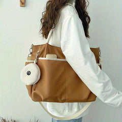Minimalist Nylon Tote Bag Large Capacity Shoulder Handbag Women's Shopper Bag