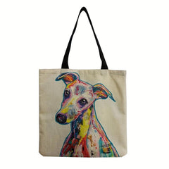 Puppy Print Shoulder Bag Casual Unique Handbag Women's Tote Purse