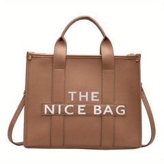 Letter Print Crossbody Bag Top Handle Satchel Purse
