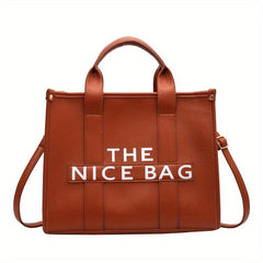 Letter Print Crossbody Bag Top Handle Satchel Purse