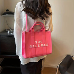 Letter Print Crossbody Bag Top Handle Satchel Purse