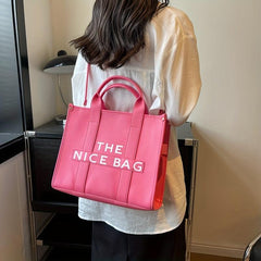 Letter Print Crossbody Bag Top Handle Satchel Purse