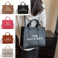 Letter Print Crossbody Bag Top Handle Satchel Purse