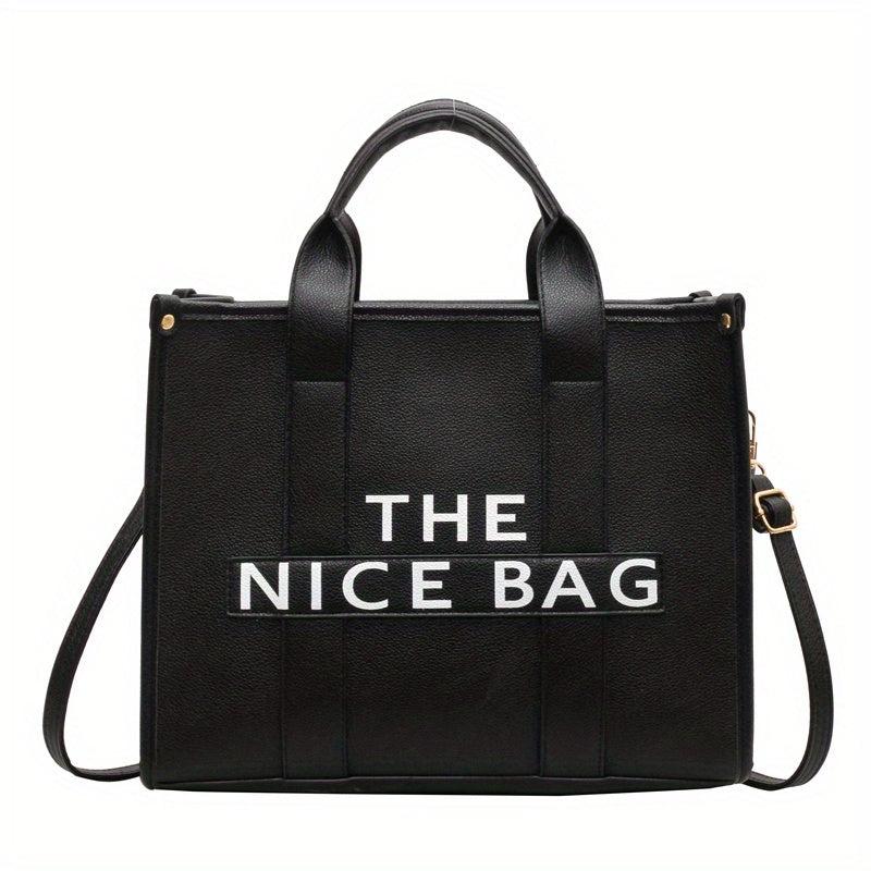 Letter Print Crossbody Bag Top Handle Satchel Purse