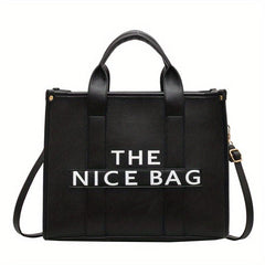 Letter Print Crossbody Bag Top Handle Satchel Purse
