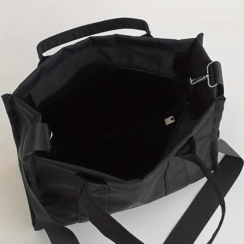 Large Capacity Letter Print Tote Bag Nylon Handbag