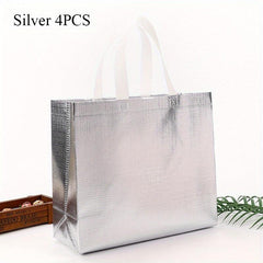 4 PCS Glitter Reusable Gift Bags with Handles for Birthday Party