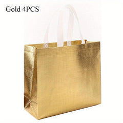 4 PCS Glitter Reusable Gift Bags with Handles for Birthday Party