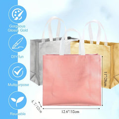 4 PCS Glitter Reusable Gift Bags with Handles for Birthday Party