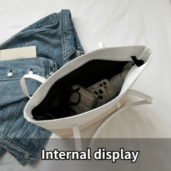 Straw Woven Shoulder Tote Bag Textured Handbag Women's Beach Bag