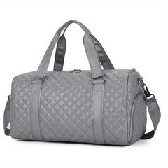 Quilted Detail Sports Handbag Storage Bag Solid Duffle Bag