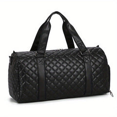 Quilted Detail Sports Handbag Storage Bag Solid Duffle Bag