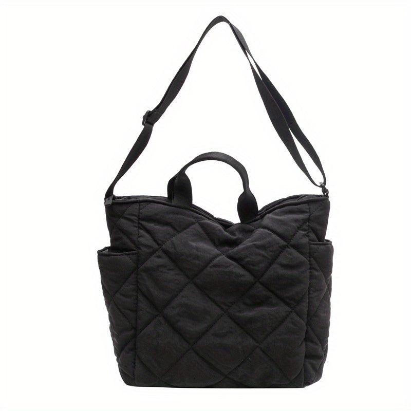 Large Quilted Tote Bag Solid Hobo Crossbody Women's Handbag