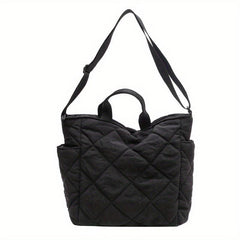 Large Quilted Tote Bag Solid Hobo Crossbody Women's Handbag
