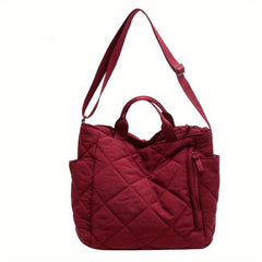 Large Quilted Tote Bag Solid Hobo Crossbody Women's Handbag