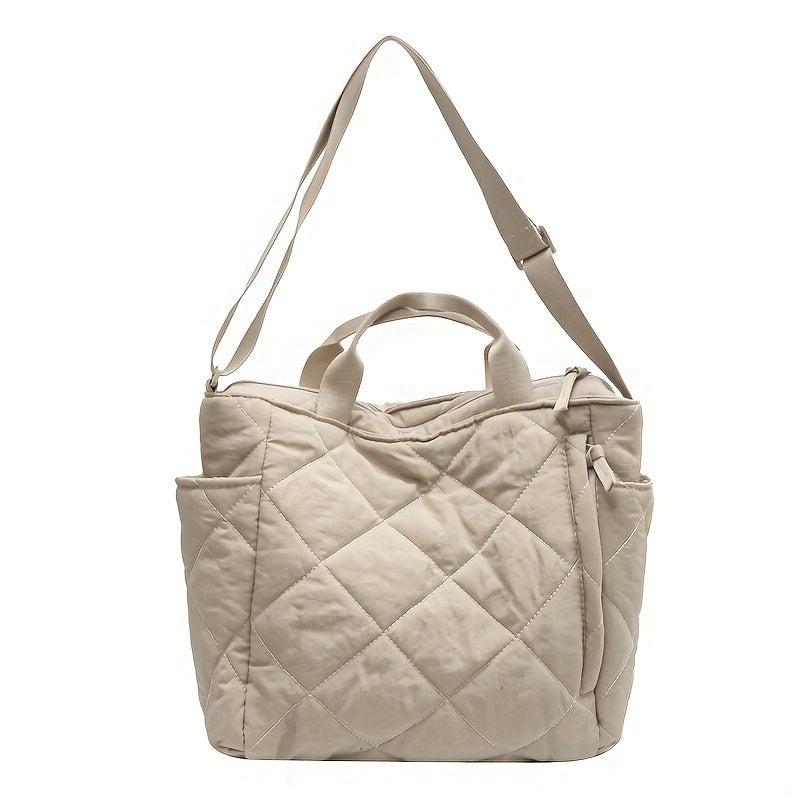 Large Quilted Tote Bag Solid Hobo Crossbody Women's Handbag