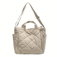 Large Quilted Tote Bag Solid Hobo Crossbody Women's Handbag