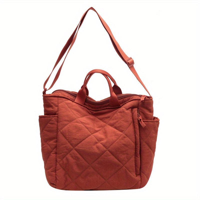 Large Quilted Tote Bag Solid Hobo Crossbody Women's Handbag