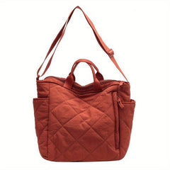 Large Quilted Tote Bag Solid Hobo Crossbody Women's Handbag