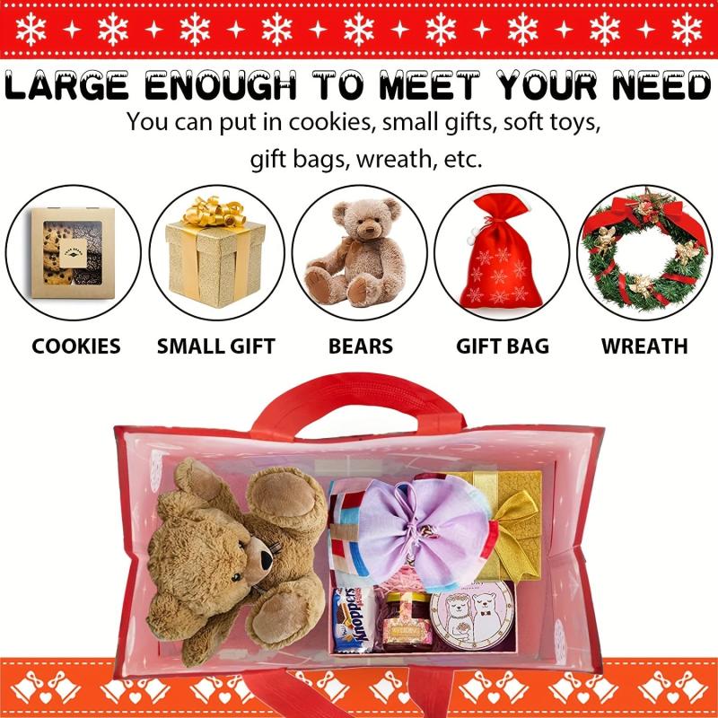 4 PCS Large Christmas Gift Bags Tote Non Woven Multifunctional Bags
