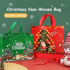4 PCS Large Christmas Gift Bags Tote Non Woven Multifunctional Bags