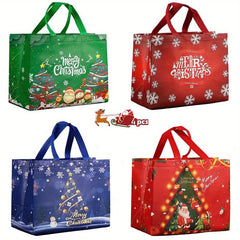 4 PCS Large Christmas Gift Bags Tote Non Woven Multifunctional Bags