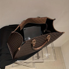 Vintage Geometric Pattern Tote Bag Classic Satchel Shoulder Bag