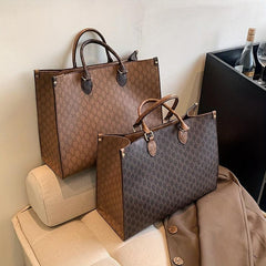 Vintage Geometric Pattern Tote Bag Classic Satchel Shoulder Bag