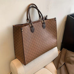 Vintage Geometric Pattern Tote Bag Classic Satchel Shoulder Bag