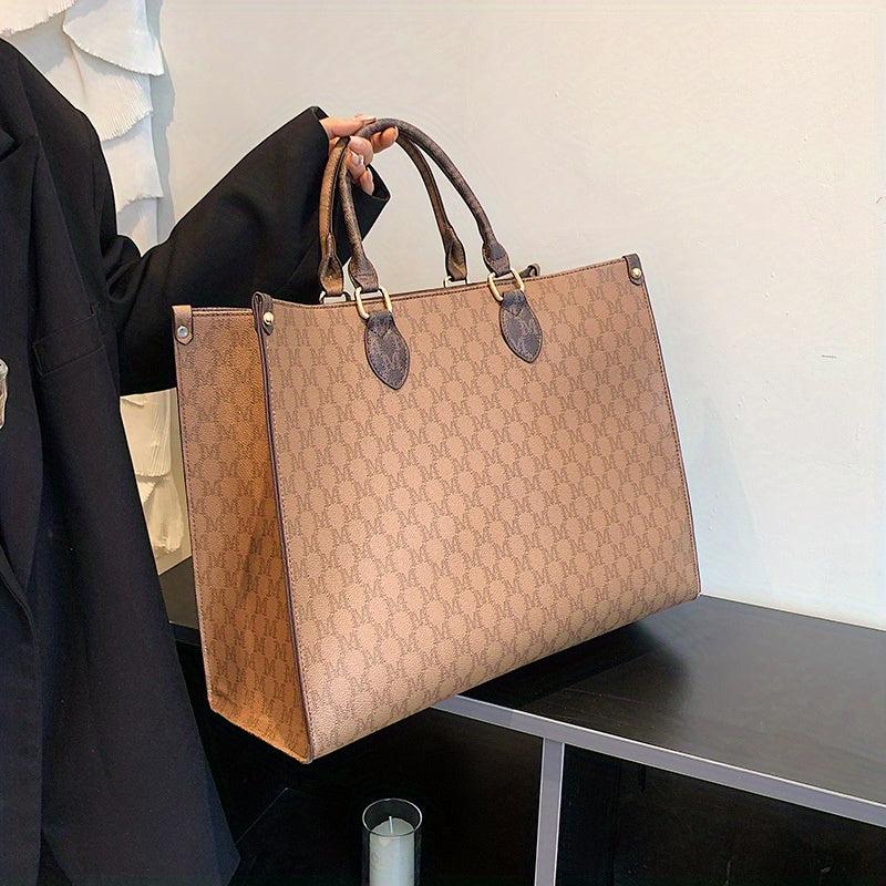 Vintage Geometric Pattern Tote Bag Classic Satchel Shoulder Bag