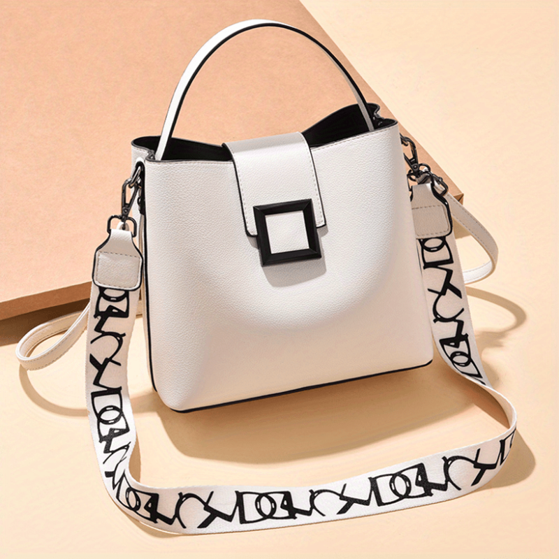 PU Leather Shoulder Bag Large Capacity Zipper Tote Handbag