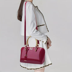 Glossy Crossbody Bag Work Purse Patent Leather Handbag Women