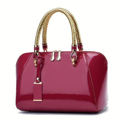 Glossy Crossbody Bag Work Purse Patent Leather Handbag Women