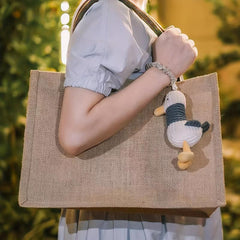 Large Capacity Linen Tote Bag Reusable Grocery Shopping Bag Eco friendly