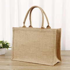 Large Capacity Linen Tote Bag Reusable Grocery Shopping Bag Eco friendly