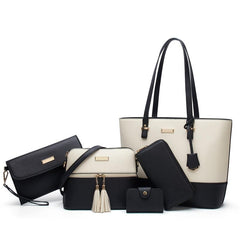 Faux Leather Bag Set Multifunctional Large Capacity