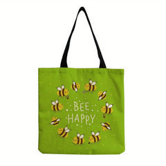 Bee Print Shoulder Bag Large Capacity Tote Bag Women's Handbag