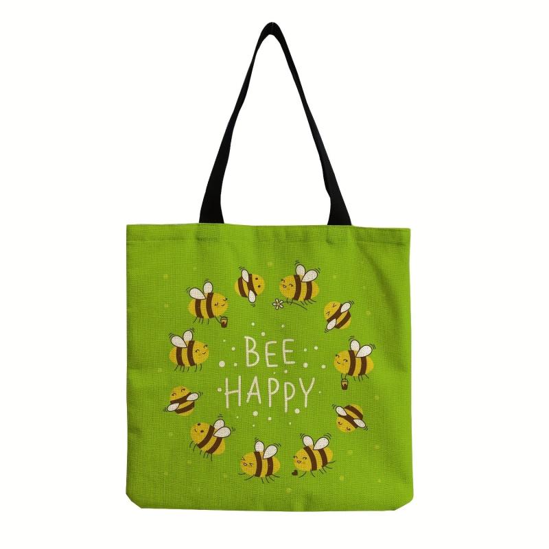 Bee Print Shoulder Bag Large Capacity Tote Bag Women's Handbag