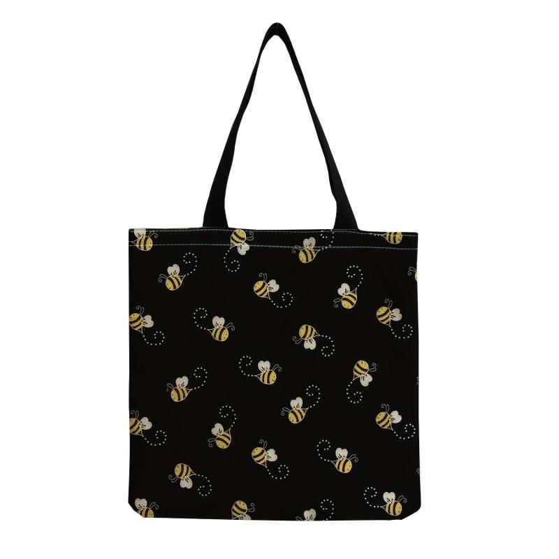 Bee Print Shoulder Bag Large Capacity Tote Bag Women's Handbag