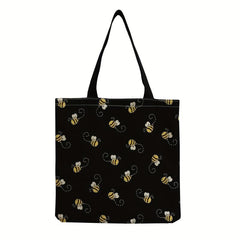 Bee Print Shoulder Bag Large Capacity Tote Bag Women's Handbag