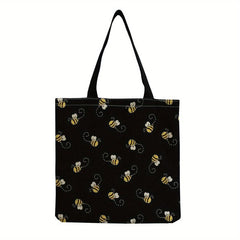 Bee Print Shoulder Bag Large Capacity Tote Bag Women's Handbag